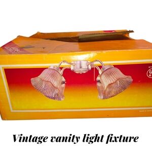 Pending Trade⭐Vintage Style Double Vanity Light Fixture - Pink Glass